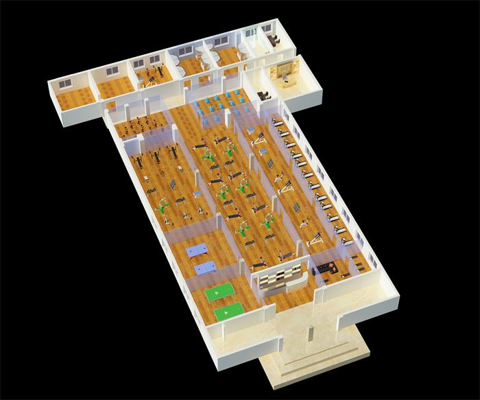1500平米商业健身房解决方案